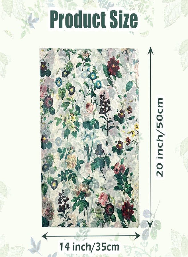 MUNILAIL 100 Sheets Floral Tissue Paper 14 x 20 Inches Vintage Wildflower Tissue Paper for Gift Bags Bulk Wrapping Paper Gift Paper Tissue for Birthday Gift Packing Crafts - Image 3